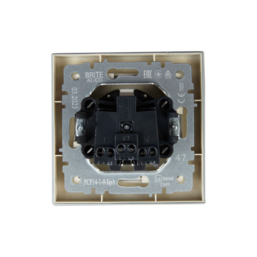 BRITE Роз. с з/к/ш 16А в сб. РСР14-1-0-БрА алюм. IEK