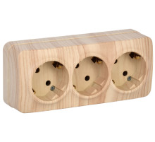 IEK GLORY РС23-3-ХС Розет. 3-ая с з/к о/у 16А GLORY сосна