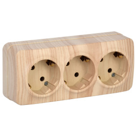 IEK GLORY РС23-3-ХС Розет. 3-ая с з/к о/у 16А GLORY сосна