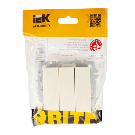 BRITE Выключ. 3-кл. 10А ВС10-3-0-БрКр беж. IEK