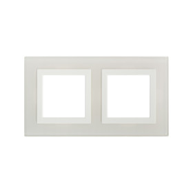 DKC Avanti Рамка из натурального стекла, белая, 2 поста (4 мод.)