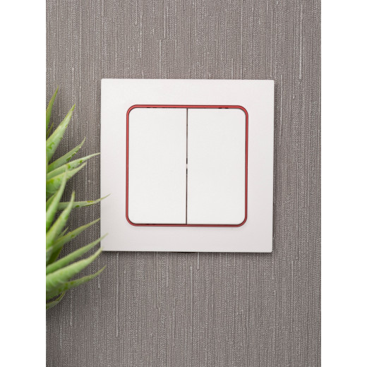 Стокгольм Рамка 1-местная белая с линией цвета красный EKF PROxima