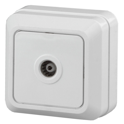 Розетка Intro Quadro 2Э-301-01 TV одиночная, ОУ, б.м.п., белый