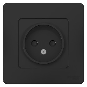 Systeme Electric Blanca внутр Антрацит Розетка б/з со шторками, 16А, 250В
