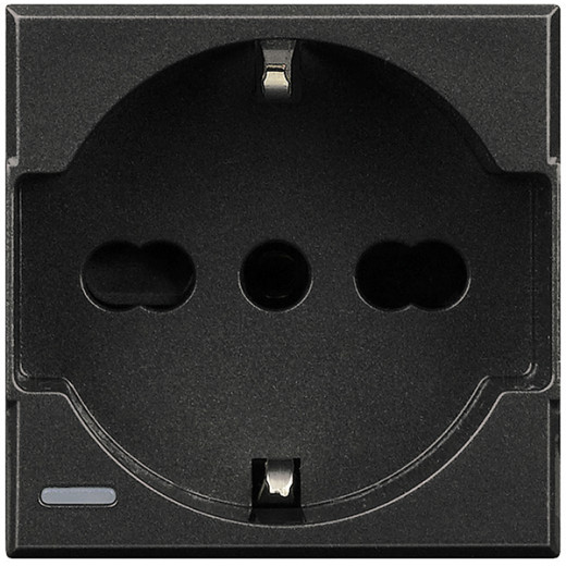 Axolute Розетка 2К+З, 10 и16 А с защищенными контактами, цвет антрацит, немецкий стандарт