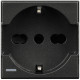 Axolute Розетка 2К+З, 10 и16 А с защищенными контактами, цвет антрацит, немецкий стандарт