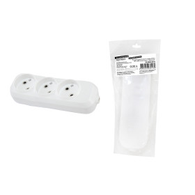 TDM Колодка розеточная 3 гнезда 2П б/з 10А 250В белая серии 