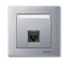 Schneider Electric Merten SM Алюминий Накладка розетки ТЛФ/комп 1-ой прямой