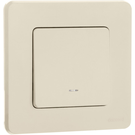 Выключатель одноклавишный с подсветкой/индикацией - Legrand/Daccord Inspiria - 10АХ 250В безвинтовые зажимы - слоновая кость