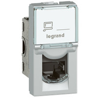 Legrand Mosaic Алюминий RJ45 UTP кат 6a 1 мод