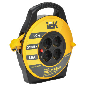 IEK Катушка УК10 с т/з 4 места 2Р+PЕ/10м 3х1,5 мм2 Industrial
