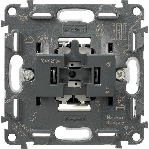 Valena IN'MATIC.Выключатель 10АХ 250В.Безвинтовые зажимы