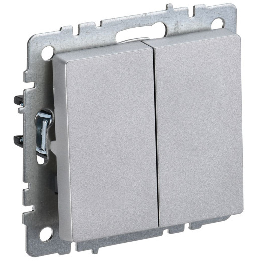 BRITE Выключ. 2-кл. 10А ВС10-2-0-БрА алюм. IEK