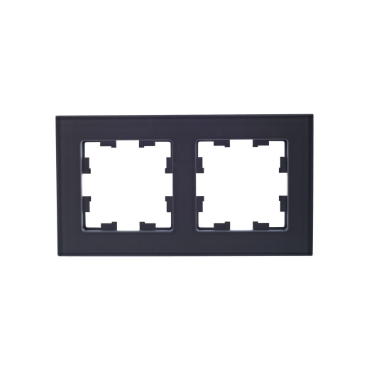 BRITE Рамка 2-мест. РУ-2-2-БрСе стекло сер. IEK