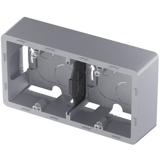 Коробка для накладного монтажа 2 поста - Legrand/Daccord Inspiria - алюминий