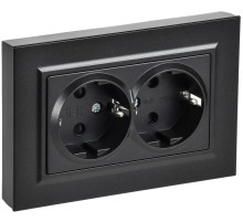 IEK BRITE Роз. 2-я с з/к/ш пл 16А в сб. РСшПл12-3-БрЧ черн.