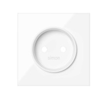 Simon 100 Белый глянец Накладка розетки без заземления