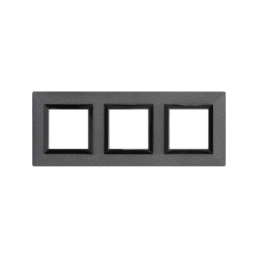 Рамка из металла 3 поста (6 мод.), Avanti, графитовая
