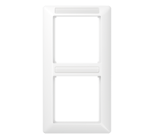 JUNG рамка 2-кратная вертикальная с полем для надписи белая