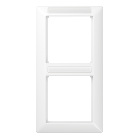 JUNG рамка 2-кратная вертикальная с полем для надписи белая