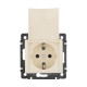 Розетка с заземлением - Legrand Valena - со шторками с защитной крышкой 16А 250В винтовые зажимы - слоновая кость