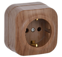 IEK GLORY РС20-3-ХД Розет. 1-ая с з/к о/у 16А GLORY дуб