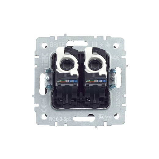 BRITE Роз. комп. 2-ая RJ45 кат.5E РК10-2-БрС сталь IEK