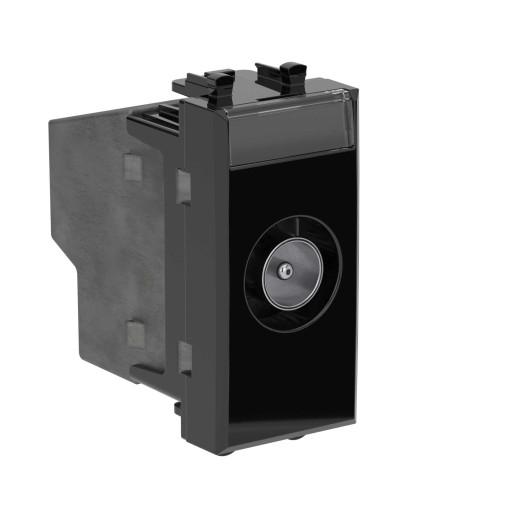 Розетка TV оконечная модульная, Avanti, черный квадрат, 1 модуль