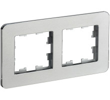 IEK BRITE DECOR Алюминий металл. скругл.угол Рамка 2-м РУ-2-1-Бр RE