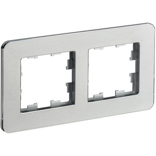 BRITE Рамка 2-мест. РУ-2-1-Бр металл алюм. RE IEK