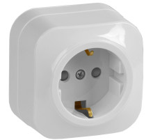 IEK GLORY РСш20-3-ХБ Розет. 1-ая с з/к и з/ш о/у 16А GLORY белый