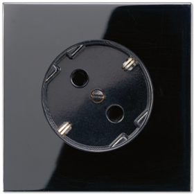 JUNG LS 990 Черная Розетка с/з под углом 45град