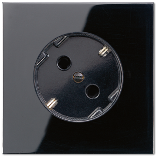 Штепсельная розетка SCHUKO 16A, 250V~ с поворотом на 45°, чёрная