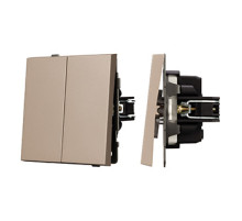 Arlight Механизм выключателя двухклавишный проходной SWT-TENDO-MKP2-PL-GD (230V, 10A) (-)