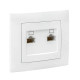 Валенсия розетка компьютерная RJ-45 2-местная белая EKF PROxima