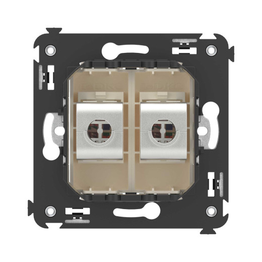 Компьютерная розетка RJ-45 без шторки в стену, кат.5e двойная экранированная, Avanti, ванильная дымка