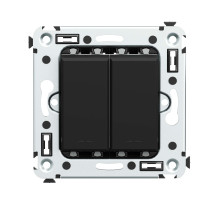 DKC Avanti Выключатель двухклавишный в стену, 