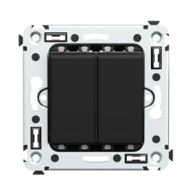 DKC Avanti Выключатель двухклавишный в стену, 