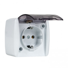 EKF PROxima Владивосток Розетка 1-местная 16А с заземлением с прозрачной крышкой IP54.