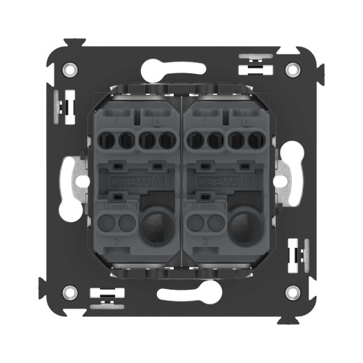 Инвертор двухклавишный в стену, Avanti, закаленная сталь