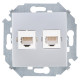 Simon 15 Алюминий Розетка компьютерная 2-я RJ45 кат.5е