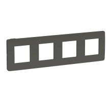 Schneider Electric Unica Studio Дымчато-серая/Антрацит Рамка 4-ная