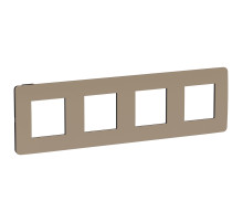 Schneider Electric Unica Studio Песочная/Антрацит Рамка 4-ная
