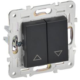 IEK SKANDY Черный Выключатель жалюзи 10А SK-V12Bl