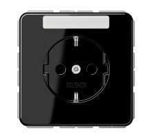 JUNG Штепсельная розетка SCHUKO 16A 250V~ с защитой от детей и полем для надписи черная