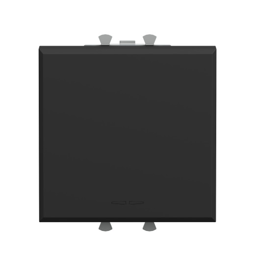 Кнопка одноклавишная модульная, Avanti, черный матовый, 2 модуля