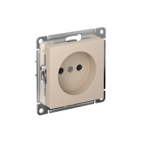 Systeme Electric AtlasDesign Песочный Розетка без заземления со шторками, 16А, мех., быстрозажим. клем.