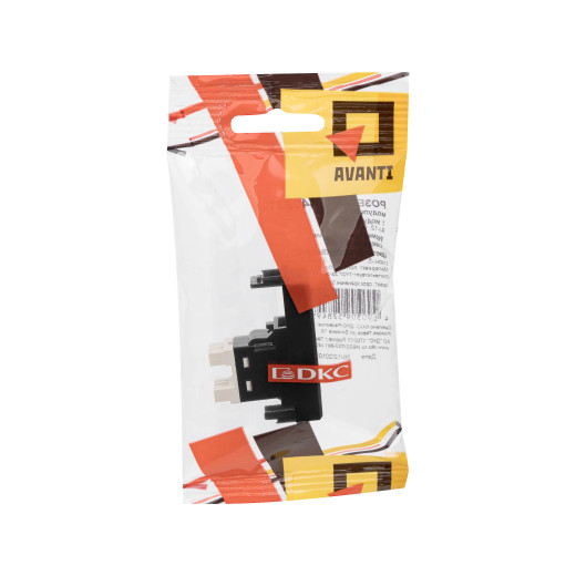 Телефонная розетка RJ-12 модульная, Avanti, черный квадрат, 1 модуль