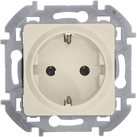 Розетка с заземлением - Legrand/Daccord Inspiria - без шторок 16А 250В винтовые зажимы - слоновая кость