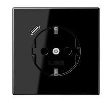 JUNG Розетка SCHUKO® с USB-зарядным устройством, тип С термопласт черный